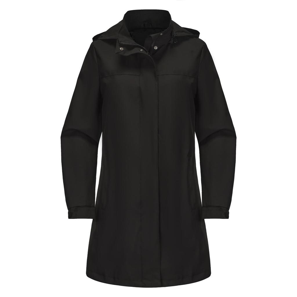 Trench-coat à manches longues pour femme, veste à capuche amovible, coupe-vent anti-éclaboussures, vêtements d'extérieur fins pour l'automne et le printemps
