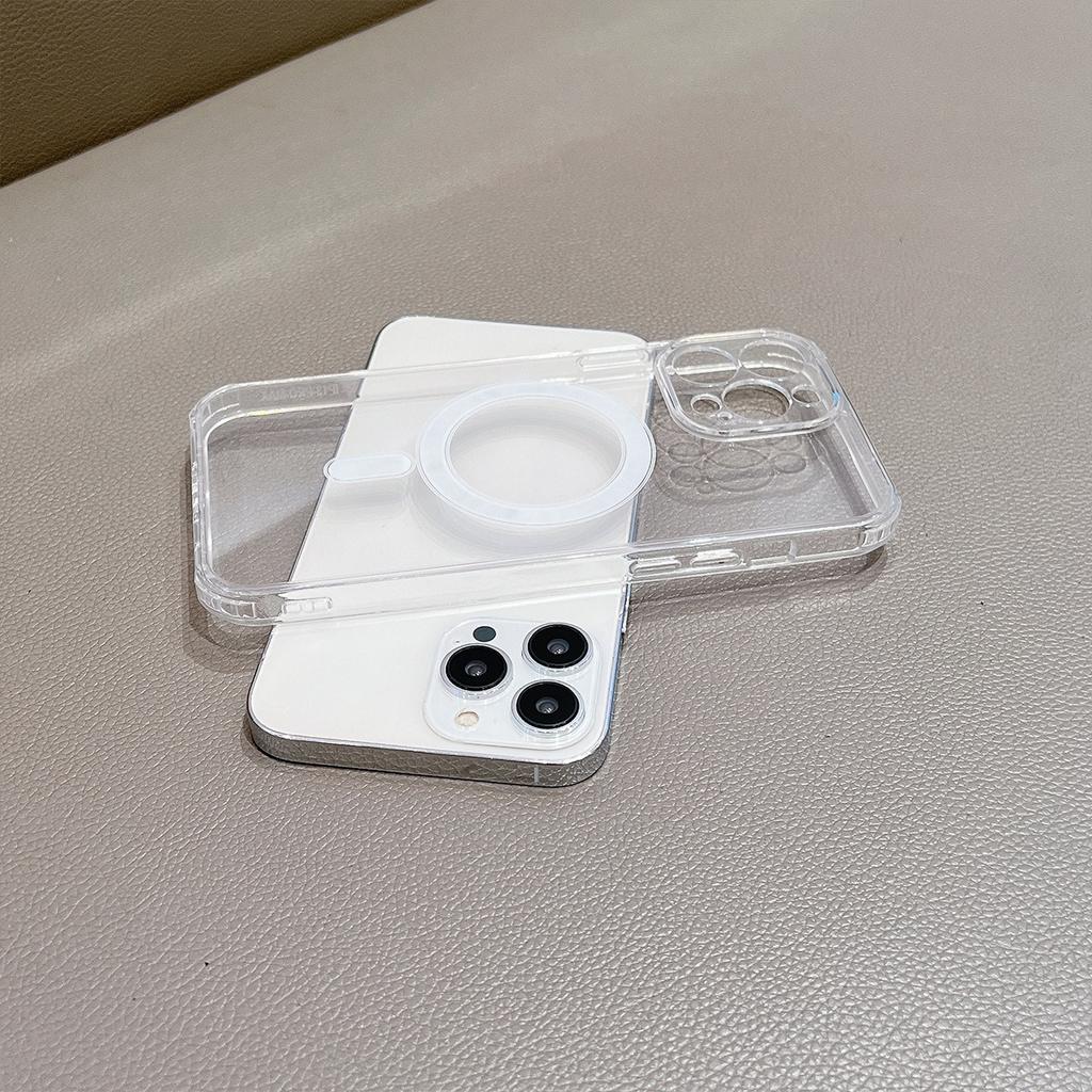 For iPhone 15 Pro Max Magnetic Case Precision Cutouts Shockproof Clear Phone Cover