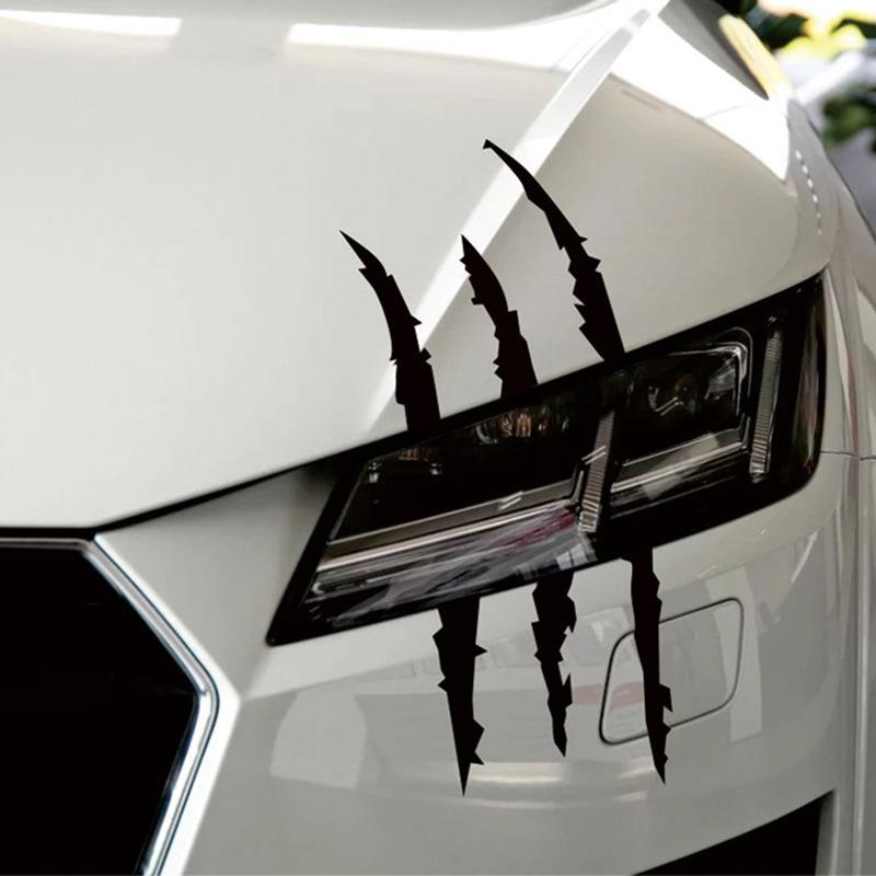 Creative Car Headlight Decal: Decorative Claw Stickers for Hood and Eyebrow