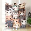 Cute Cartoon Cats Blanket for all seasons blanket lunch break throw gift