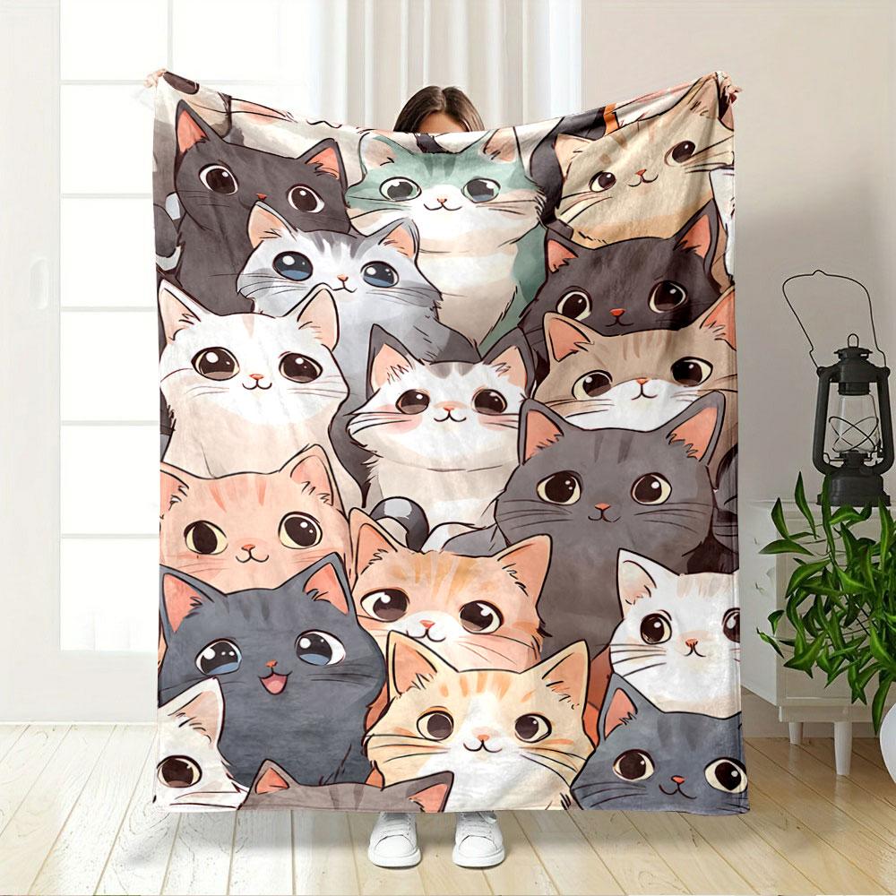 Cute Cartoon Cats Blanket for all seasons blanket lunch break throw gift