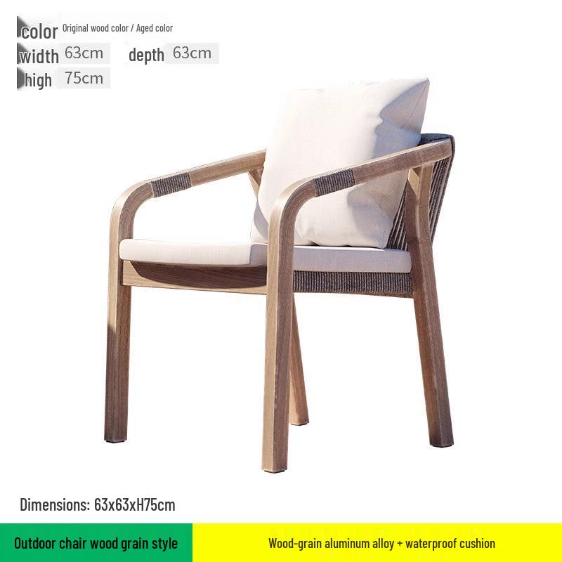 Teak Rattan Outdoor Dining Set: Waterproof Table & Chairs for Terrace or Garden