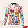 Trippy Psychedelic Mushroom Galaxy Pattern Long Sleeve T Shirt Men 3d Print Colorful Graphic Top Harajuku Street Casual New Tee