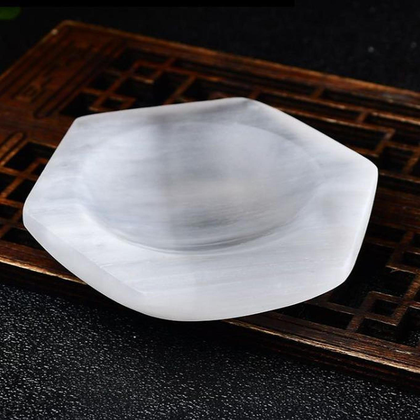 

Селенит Зарядная Чаша Центральный Элемент Украшение Стола Дом для Мужчин Женщин Медитация Хранение 6.5cm