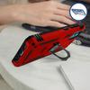 Coque pour samsung a52 5g (6,5") - proshop - rouge - coque rigide avec anneau support - 2 verres trempés