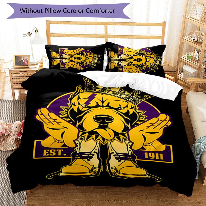3pcs Omega Psi Phi logo1 pattern bedding set duvet cover set includes duvet cover &pillowcases, perfect all season bedroom decoration & gift