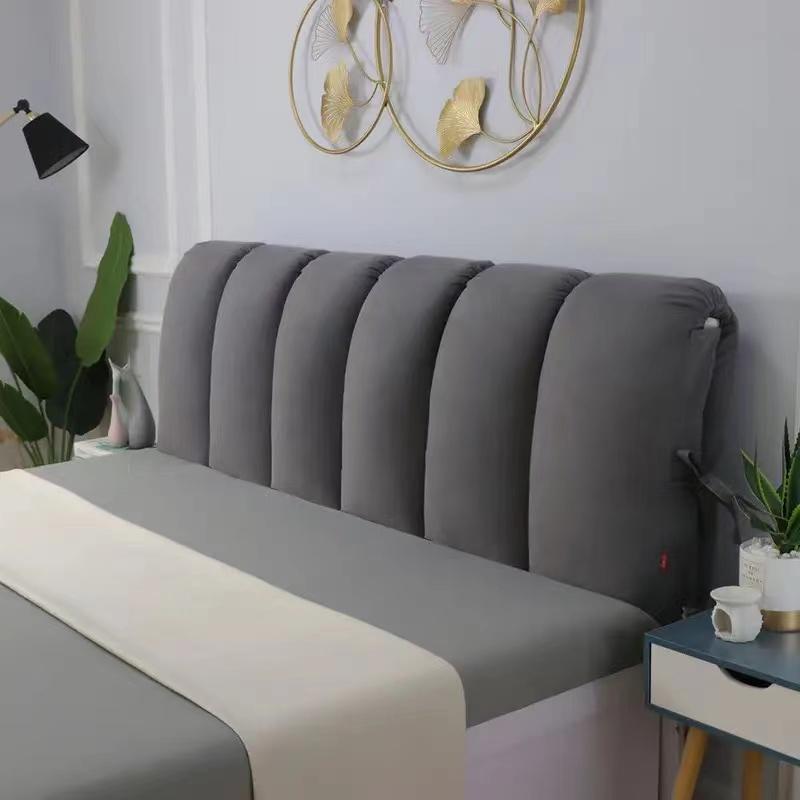 Removable Washable Soft Headboard Pillow High Rebound Sponge Backrest Headboard Cover Luxury Suede King Queen Size Head Cover