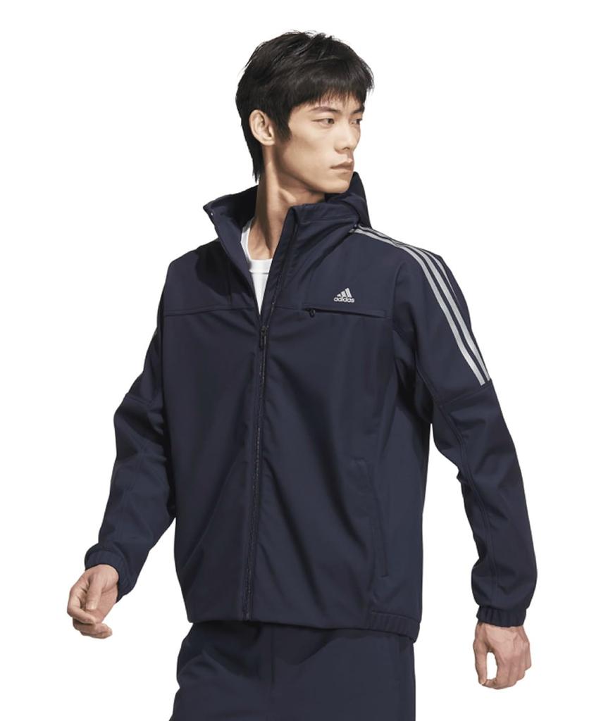 Adidas Legend Ink Small Logo Regular Fit Bonded Fleece Hoodie Size Size Men's (JG8516) Full-Zip Jacket, KWX72, J/L
