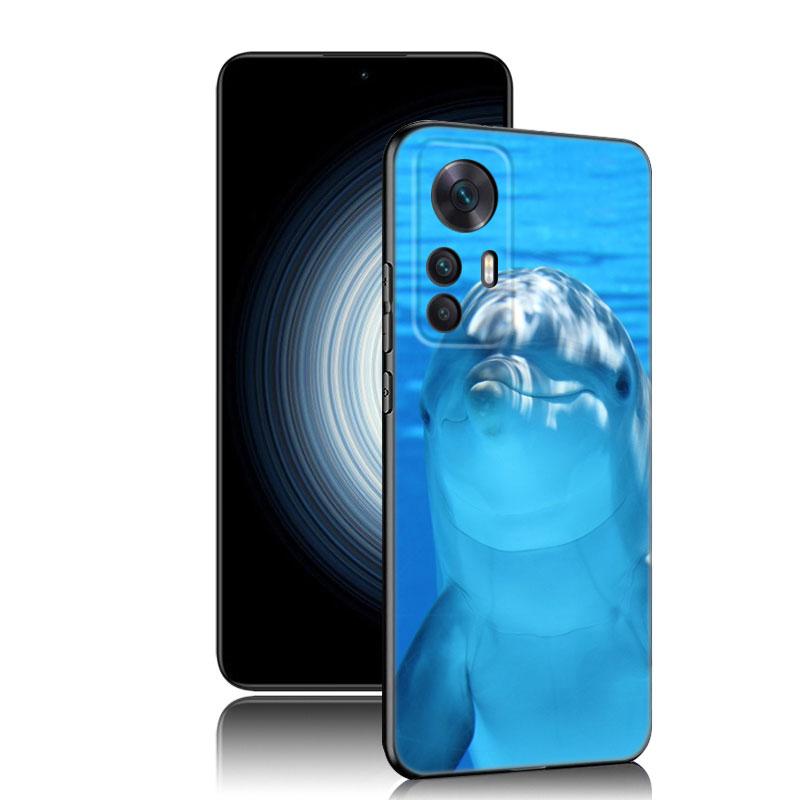 Animal Dolphin Black Silicone Phone Case For Xiaomi Redmi 7A 8A 9A 10A 11A 9C 10C 12C 13C 11 Prime A1 A2 Plus 12 4G Note 9T 12R
