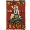 Military Pinup Girls Metal Tin Signs Vintage Plaque Plate Retro Wall Art Poster for Home Cafe Bars Pubs Iron Painting Decoration