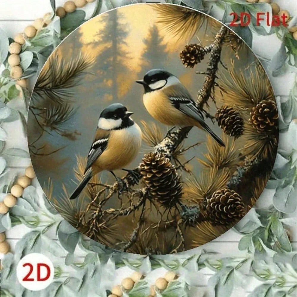 

Vintage Round Metal Wall Art Decor Weatherproof Indoor Outdoor Hanging Sign Home Bar Yard Garden 20x20 різнокольоровий