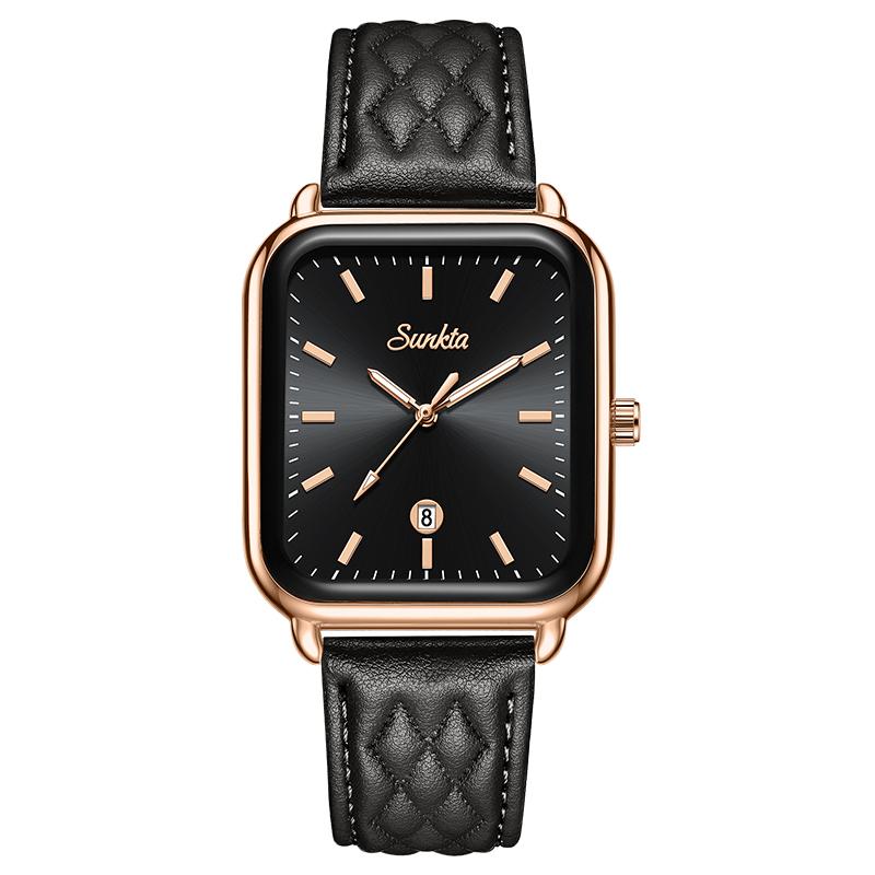 SUNKTA Ladies Watch Square Women's Wristwatch Quartz Calendar Elegant Casual Fashion Retro Watch Women Relogio Feminino+BOX