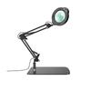 LED Adjustable Magnifying Desk Lamp With Switchable Light Direction And Strong Metal Base For Reading Jewelry Repair