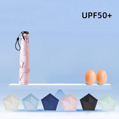 Foldable Manual Sun Umbrella 6-Bone Frame Sun Protection Dual-Purpose Umbrella Ultra-Light UV Protection Pencil Umbrella