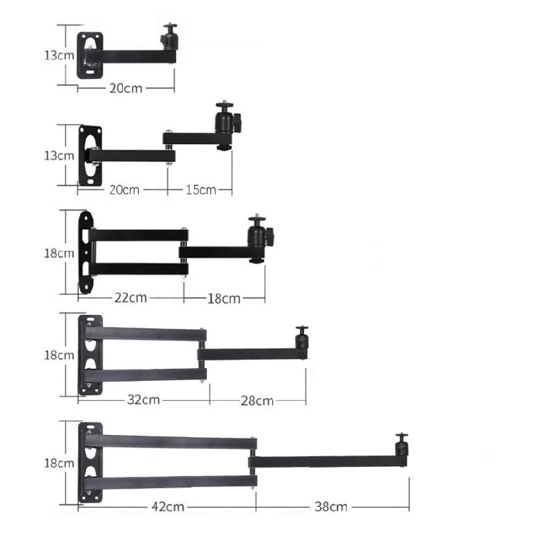 Adjustable Projector Mount Holder 5KG Weight Capacity Foldable Arm 360 Degree Swiveling Base Bracket