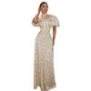 European and American women's clothing 2026 summer new French style V-neck streamer bubble sleeve high waist floral dress women