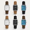 Leomteun Men'S Mother-Of-Pearl Dial Leather Wristwatch Harbor Men'S