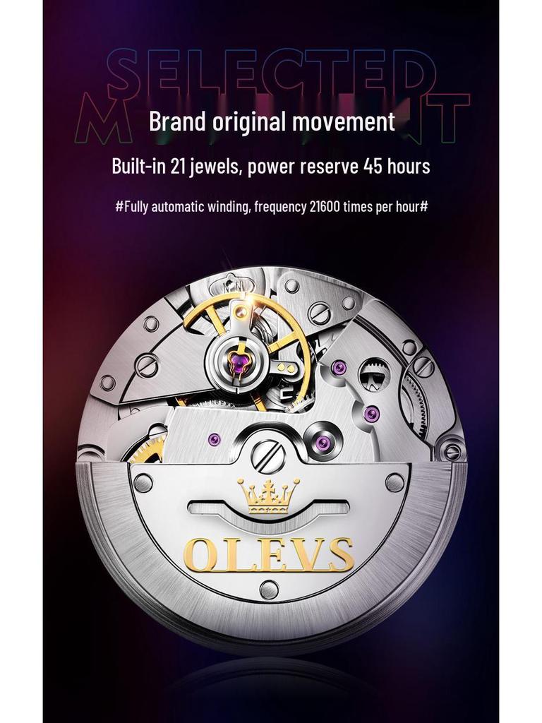 Oliss Green Water Ghost Automatische Leuchtende Wasserdichte Herrenuhr