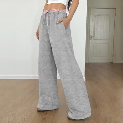 Sports Sweatpants Loose Wide-leg Elastic Waist Trousers High-waist Casual Pants for Women 2025 New