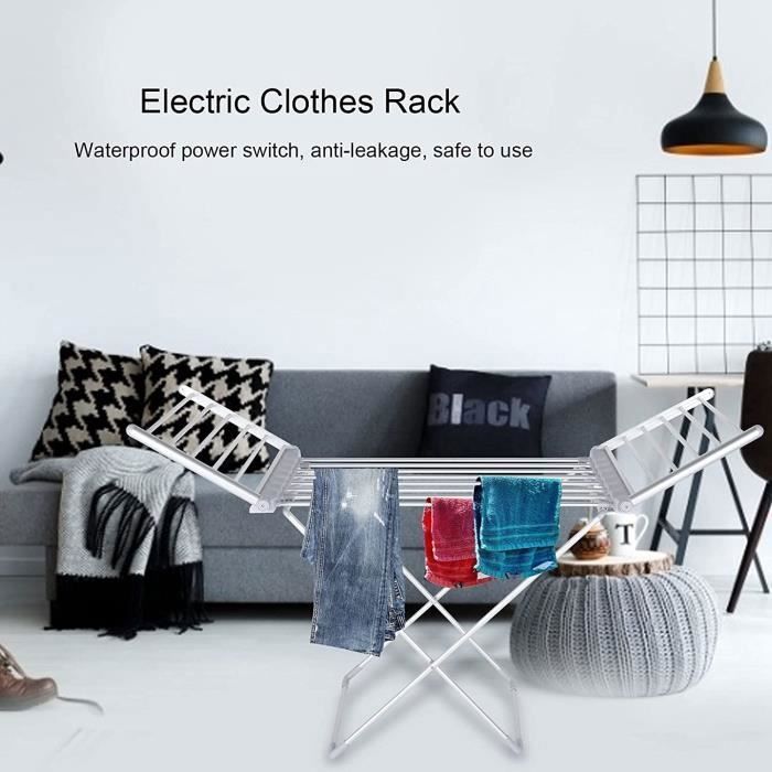 ETENDOIR GOTOTOP Séchoir à Linge Chauffant, séchoir à Linge électrique avec 45-55℃ Porte-vêtements à Linge à Structure en oxyde 441