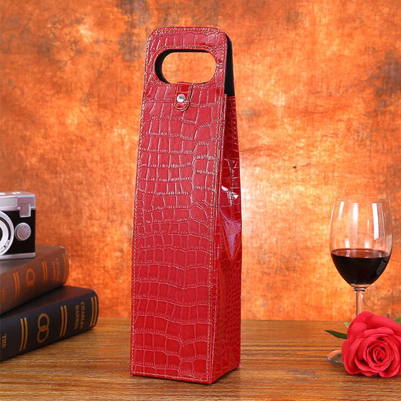 Leather Red Wine Packaging Bags Wine Tote Bags Universal Packaging Carrier Single/Double Bottle Protective Wine Gift Bags as shown