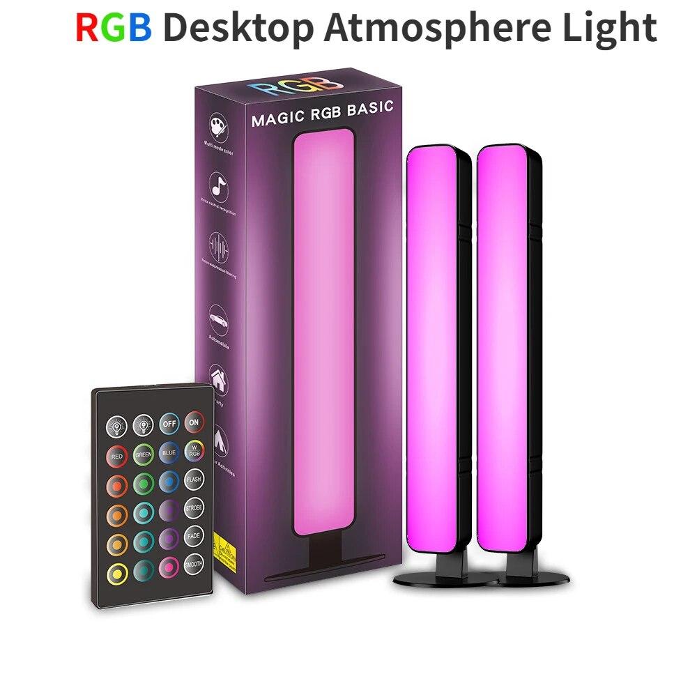 

USB RGB светодиодная настольная атмосфера лампа с дистанционным управлением цветной ритм окружающая лампа для автомобиля/игрового компьютера настольный декор 1PCS LED Kits(USB Plug)