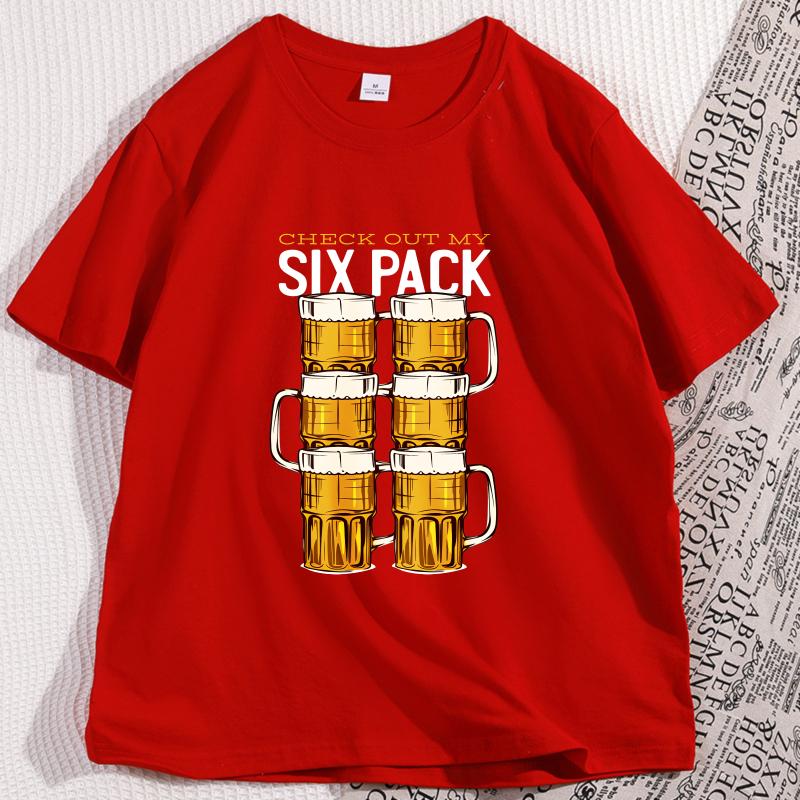 Check Out My Six Pack Tshirt Funny Beer Drinking Tshirt Casual O Neck Cotton Short Sleeve T Shirt Streetwear Mens Clothing S