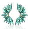 Wing Shape Water Diamond Earrings In Alloy With Electroplated Finish For Trendy Women