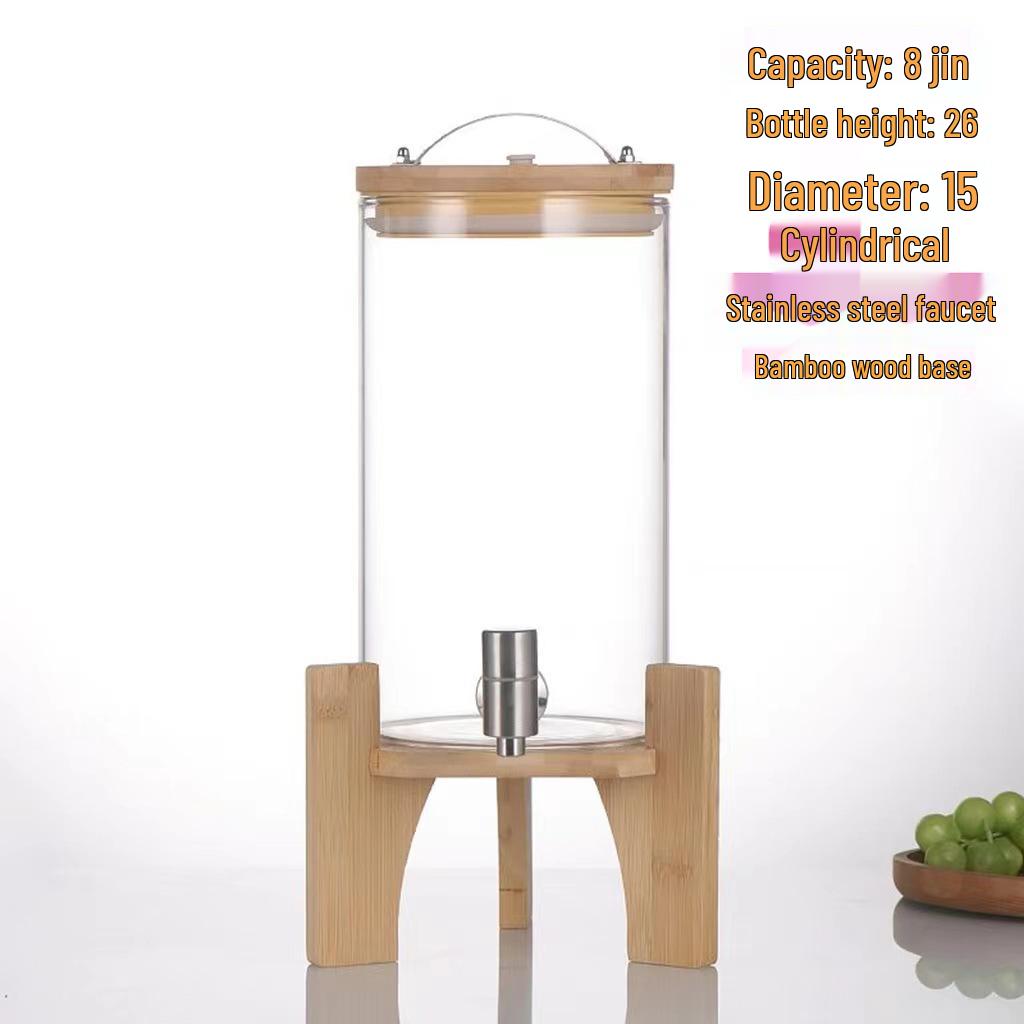 Heat-Resistant Fruit Wine Bottle with Faucet, Ideal for Plum Soaking, Grape Winemaking, and Beverage Brewing At Home