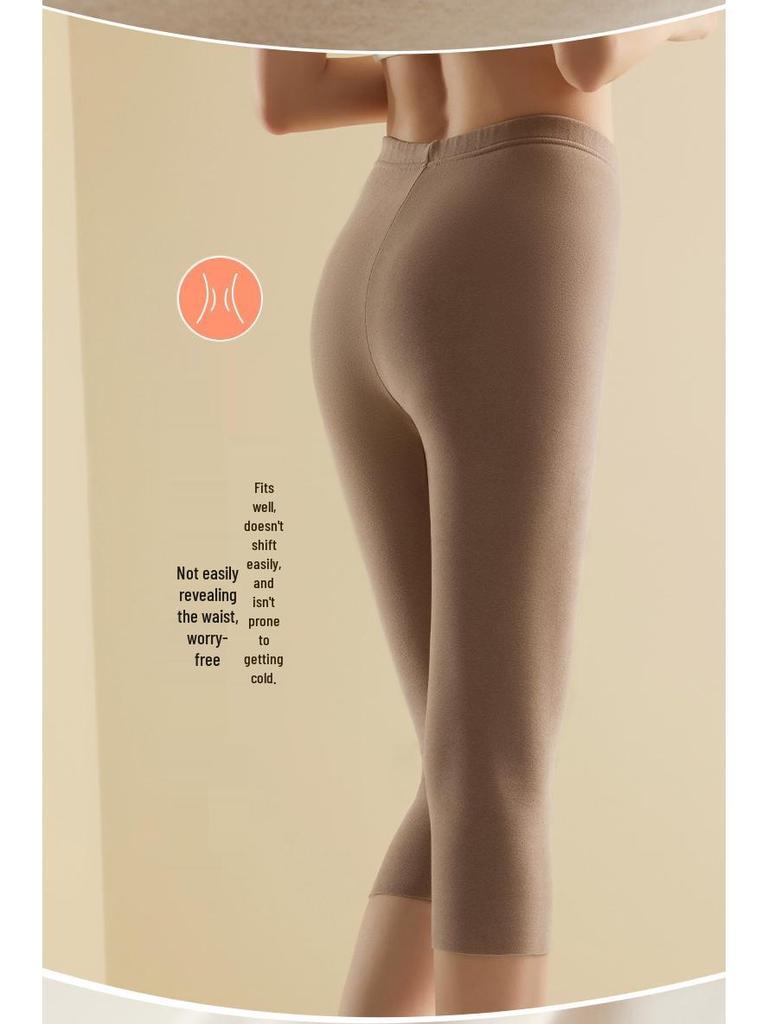 Women's High-Waist Velvet Fleece-Lined Thermal Pants - Seamless, Anti-Static, Cold-Proof Autumn Base Layer