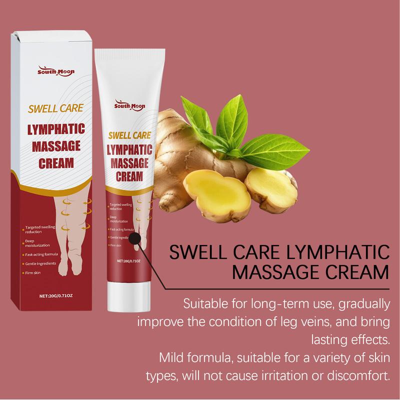 SOUTH MOON Leg Relief Massage Cream 20g Lymphatic Swell Care Foot Edema Swollen Legs Ankles Circulation Body Health Care