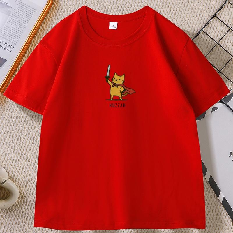 

Huzzah Cat with Sword T Shirt Gaming Gamer Geek Tshirt Vintage Cotton Short Sleeve High Quality Tshirt Unisex Unisexs Clothing S