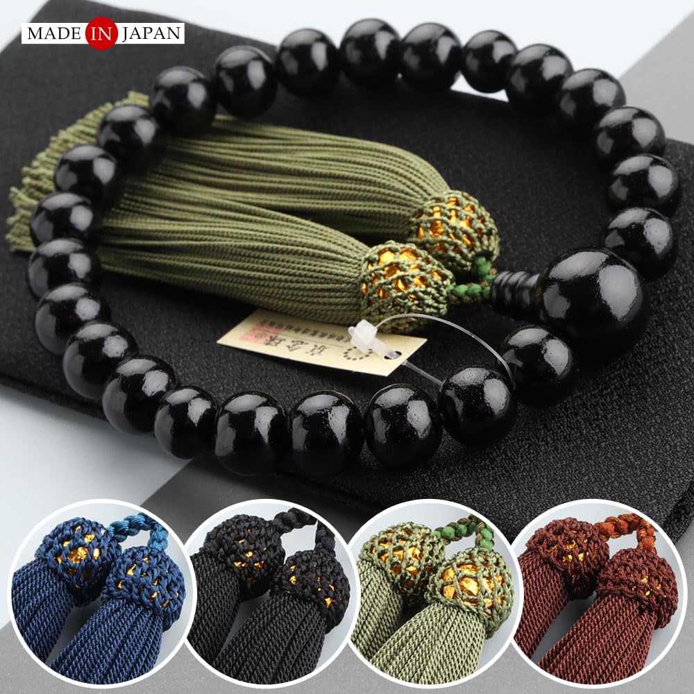 Typen zur Auswahl Gebetsperlen für 22 Ebenholz Quaste aus menschlicher Seide Gebet Kyoto Gebet natürlich gemeinsam für alle Gedenken Gedenken hergestellt in meinen eigenen Gebetsperlen