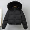 Fashion Winter Coat Female Short Parkas Hooded Faux Fur Collar Loose Thick Warm Women's Jackets