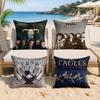 The EEagles Rock Band Cool Cushion Cover Silky Short Plush Invisible Zipper Dustproof Sofa Pillow Case For Home Decor