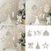 6 Pieces Holiday Decorations Shimmering Snowflake Bell Star Snowman Ornament Christmas Tree Hanging Accessories