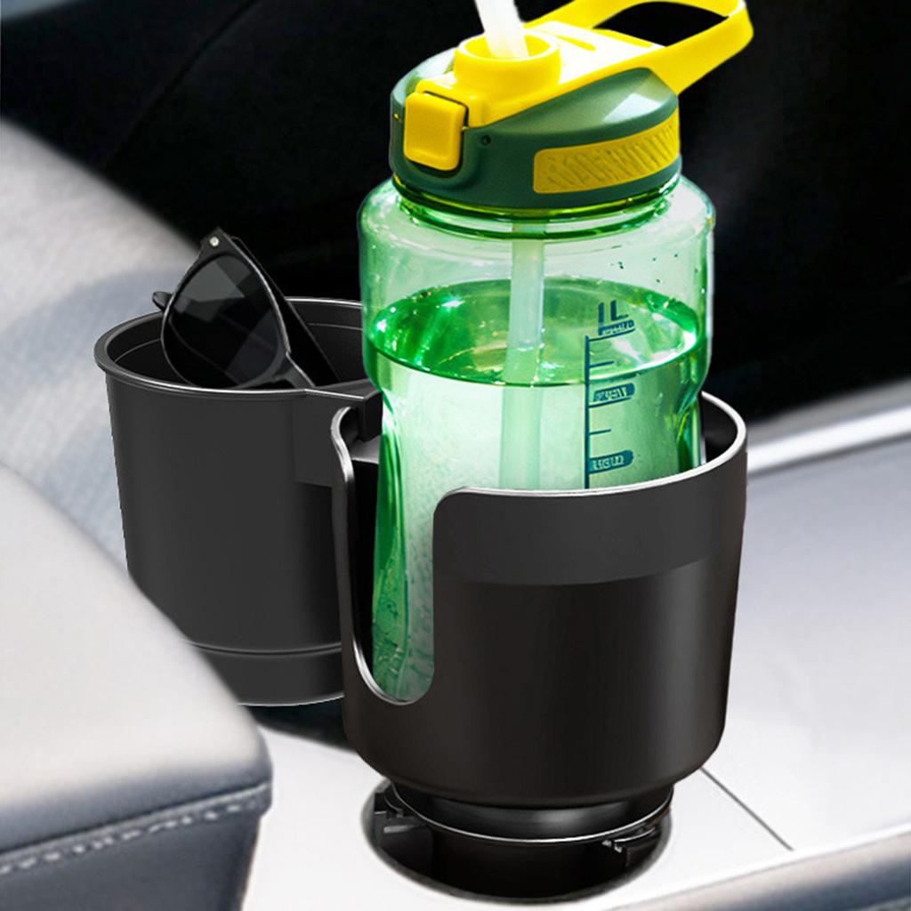 Car Center Console Organizer With Cup Holders And Detachable Storage Container Space Saving Plastic Construction