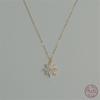 925 Sterling Silver French Simple Pavé Crystal Snowflake Clavicle Chain Necklace Women Fashion Charm Student Jewelry Accessories
