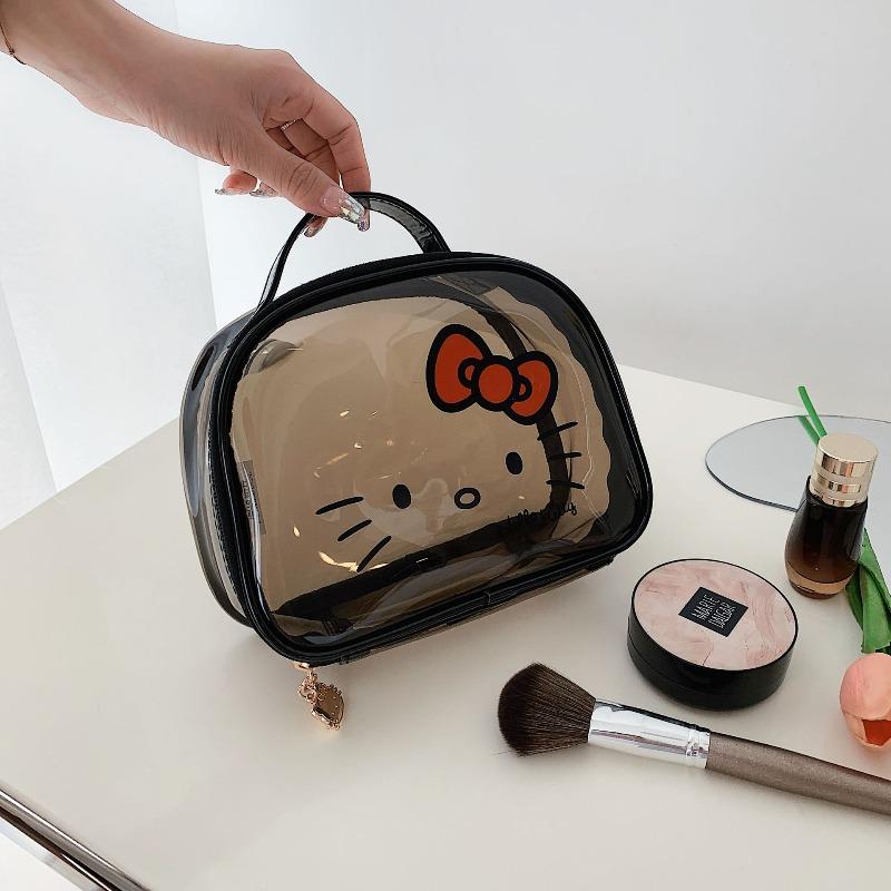 

Portable transparent cosmetic bag Semi-shaped large-capacity cosmetic case Beach toilet bag
