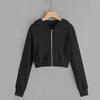 Girls' Color Short Hoodie Casual Pullover for Fall and Winter Everyday Wear
