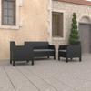 Day and Night - Day and Night Garden Furniture Set 3 Pieces Cushions PP Rattan Anthracite Gray