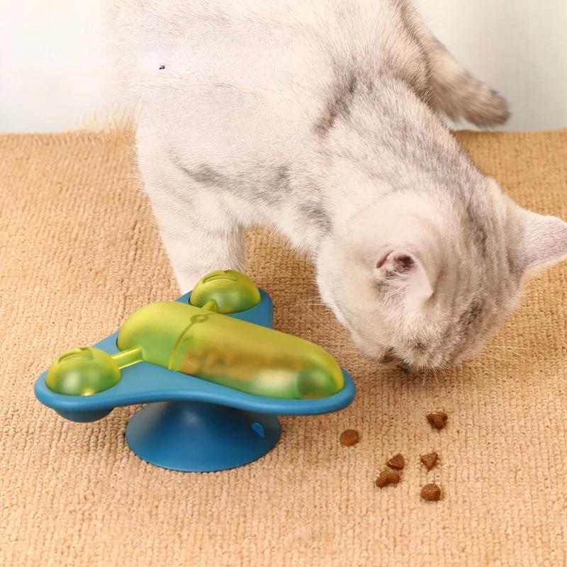 Rotierender Fliegender Stuhl Katze Teaser Spielzeug Schwindel Kleinflugzeug Futterausgabe Katzenspielzeug Katzenspielzeug Interaktive Haustierprodukte