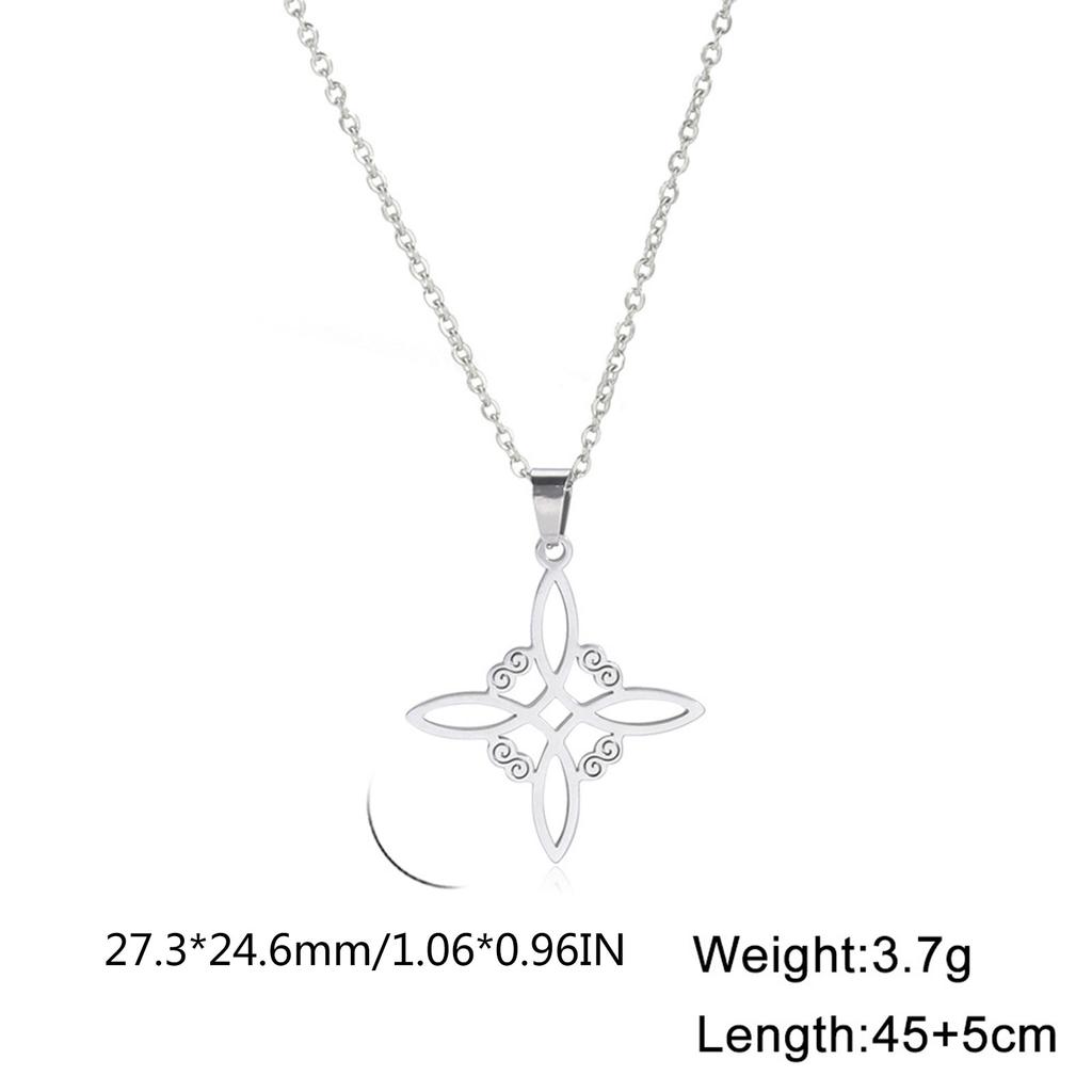 Fashion Chic Celtic-Symbol Necklace Witchs-Knot Necklace for Women Men Stainless Steel Pendant Necklace Lucky Jewelry
