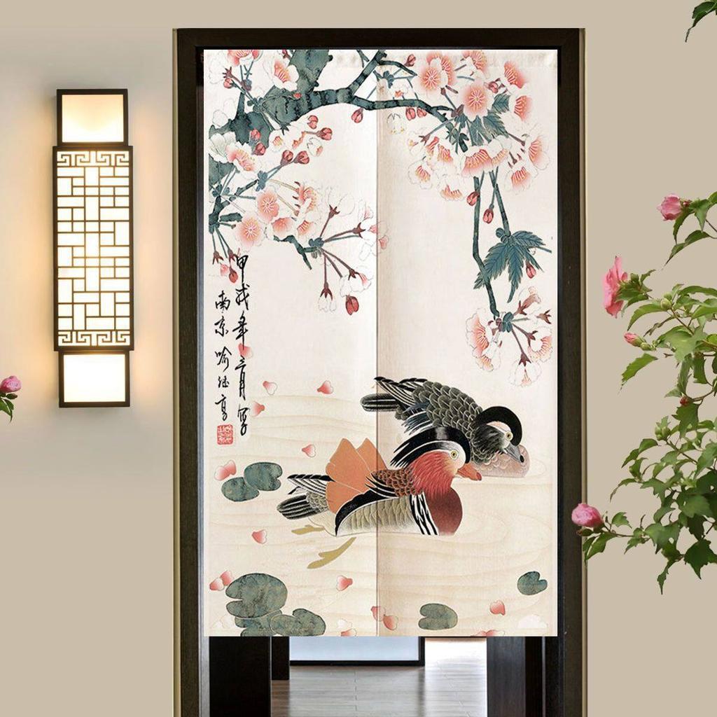 VIKAMA Chinese-style Twin-Door Curtain Restaurant Guesthouse Semi-Curtain Kitchen Bedroom Partition Curtain Home Decoration