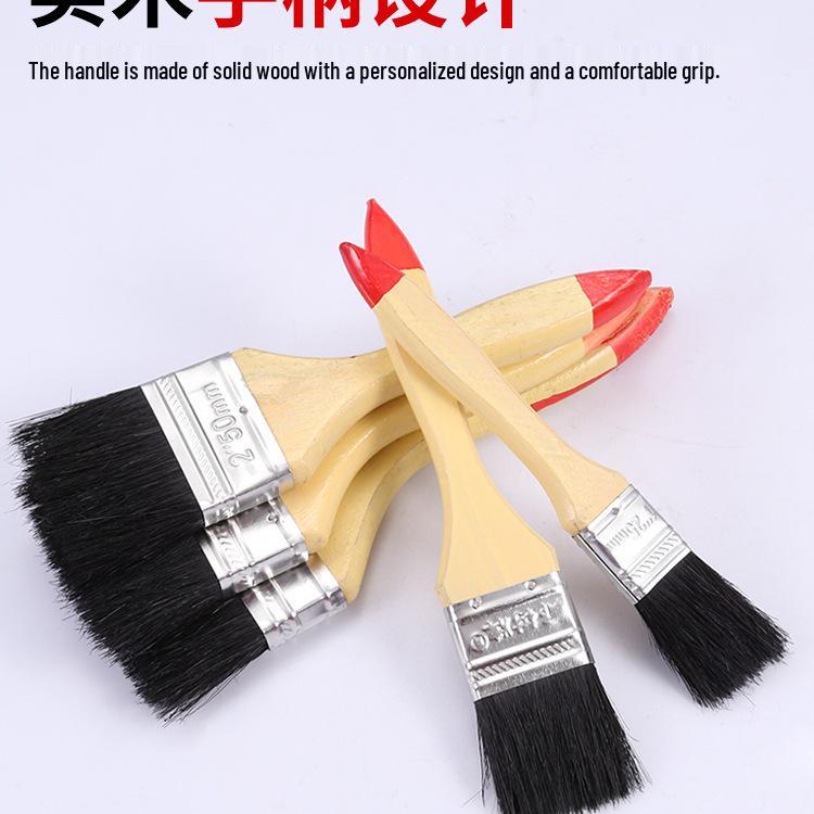 Black Pig Bristle Oil Paint Brush for Hard Hair