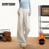 Women's High-Waist Fleece-Lined Wide-Leg Casual Pants