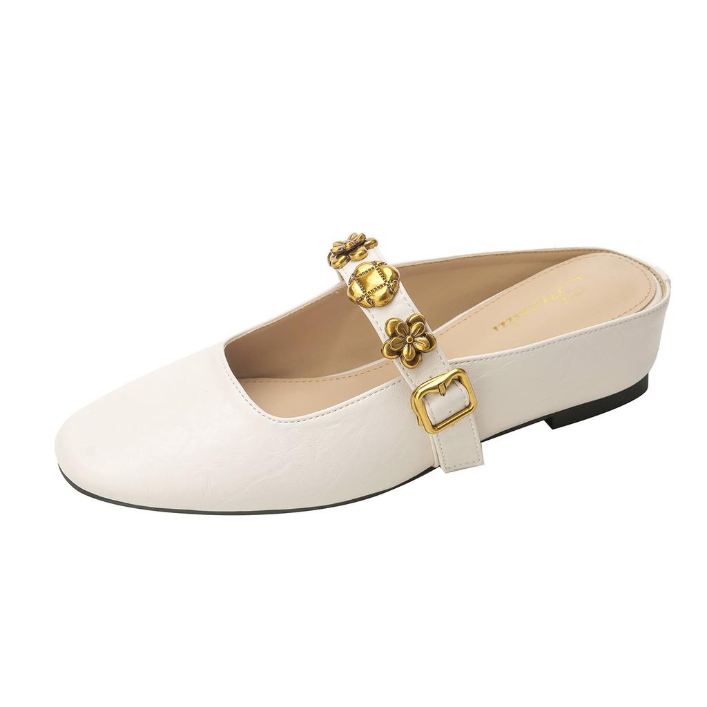 French square head with Muller slippers women's summer 2025 new retro temperament inner height increase outer wear bag head sandals