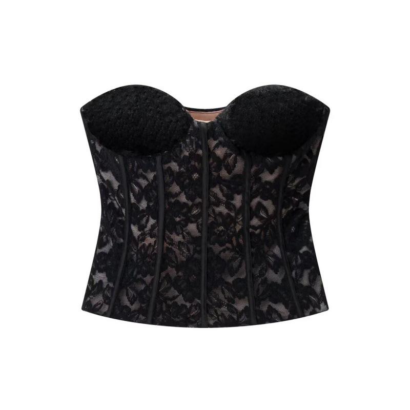 Бархатный боди-бандо без бретелей - Женская осенне-зимняя коллекция Large