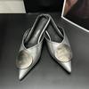 2025 Fashion New Low Heel Baotou Half Slippers Muller Shoes Versatile Fairy Wind Flat Bottom No Heel Outer Wear