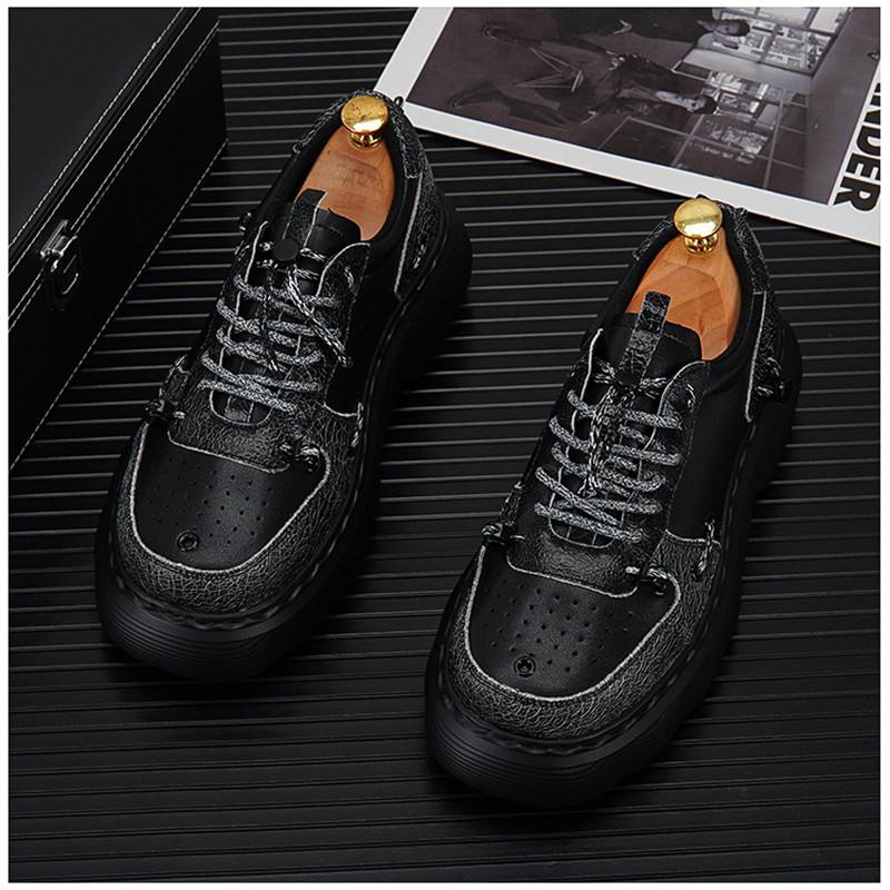 

Модные мужские белые повседневные удобные туфли, дышащие, увеличивающие рост, на платформе, трендовые, для отдыха, для мужчин 38 чёрный